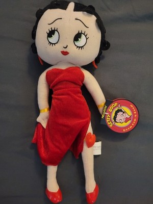 Betty Boop Plush Doll in Red Dress with Original Hang Tag   Collectible Stuffed 