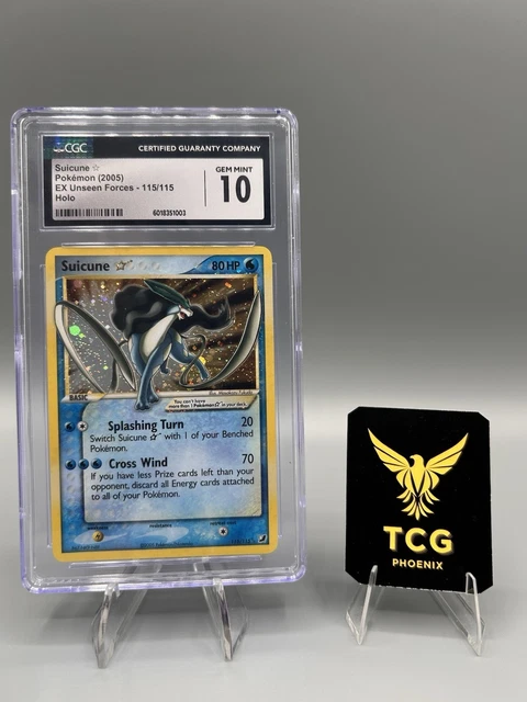 Suicune Gold Star Pokémon EX Unseen Forces 2005 115/115 Holo CGC 10 Gem Mint