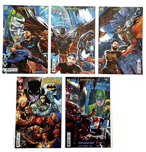 BATMAN/FAZE CLAN #1 All (5) Covers - NM - Never Read - All Baged & Boarded
