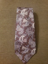 Christain Dior Silk  Designer Necktie  3" Width 54" Long Paisley Browns Blues