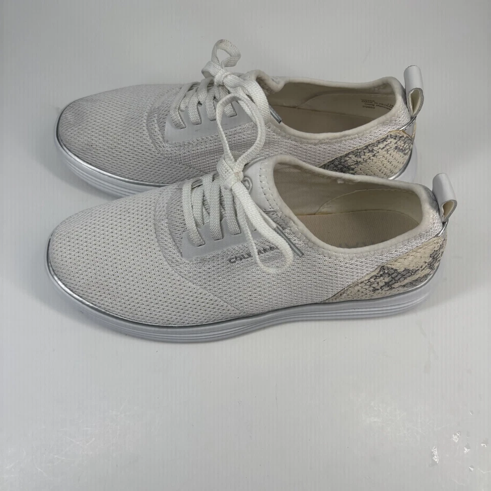 Cole Haan Grandsport Journey Women’s 7.5B Optic White Snakeskin Sneakers W23315 - Image 4 of 4