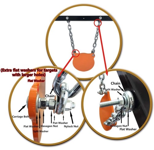 Chain Hanging Target Highwild Target Mounting Kit AR500 Gong Targets Hanging Chain & Straps ...
