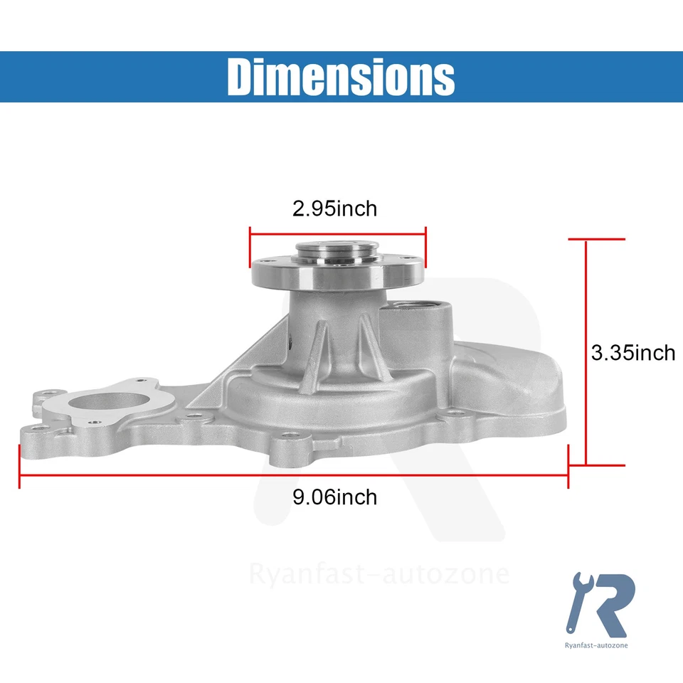 Engine Water Pump fit for Ford Mustang 3.7L & F150 3.7L 3.5L 2011-2015 Aw6654 - Image 3 of 4
