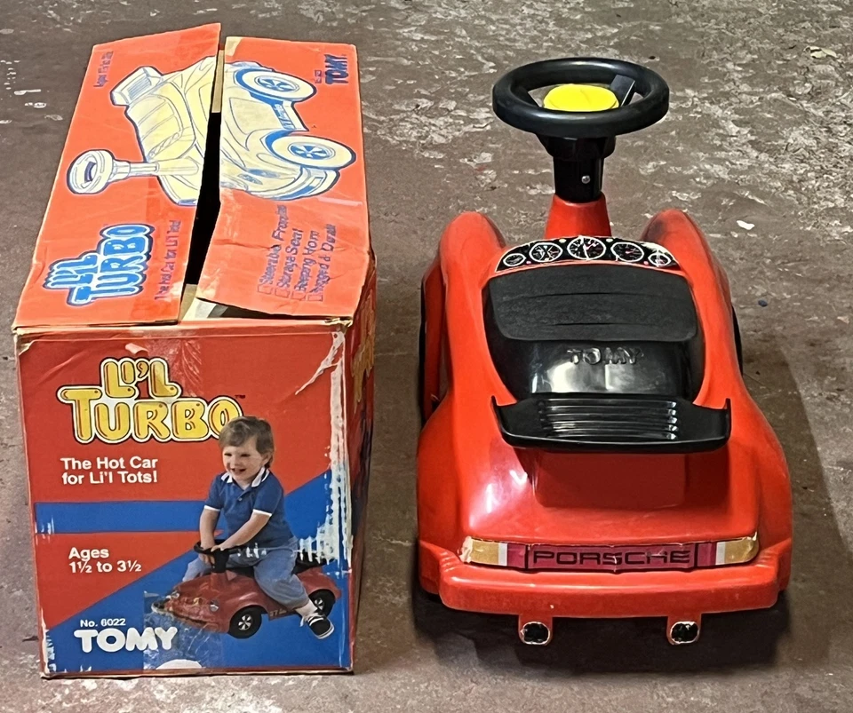 DE COLECCIÓN TOMY #6022 "LiL' TURBO" PORSCHE CHILD'S RIDE ON TOY con CAJA ORIGINAL Foto 4 de 4