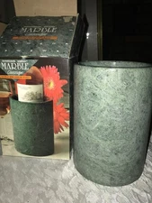 WINE Bottle COOLER Sleeve MARBLE Solid STONE Champagne CHILLER Bucket GREEN 7" T