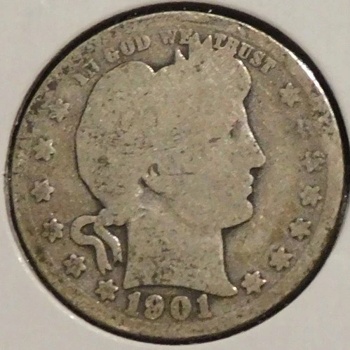 Silver Quarter - Barber - 1901 (Reverse is more worn)