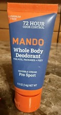 2 Pack MANDO Men Whole Body Deodorant Cream Pro Sport 72HR Travel Size 0.5 oz