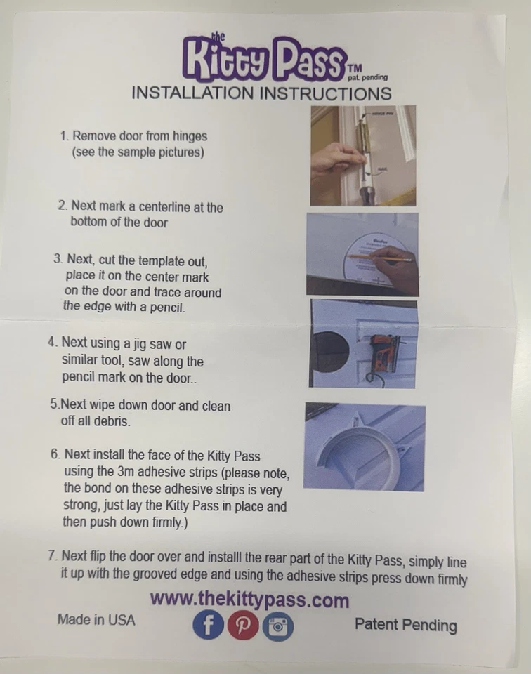 The Kitty Pass Interior Cat Door for Cats Up to 21 LBS  Brand New - Image 3 of 4