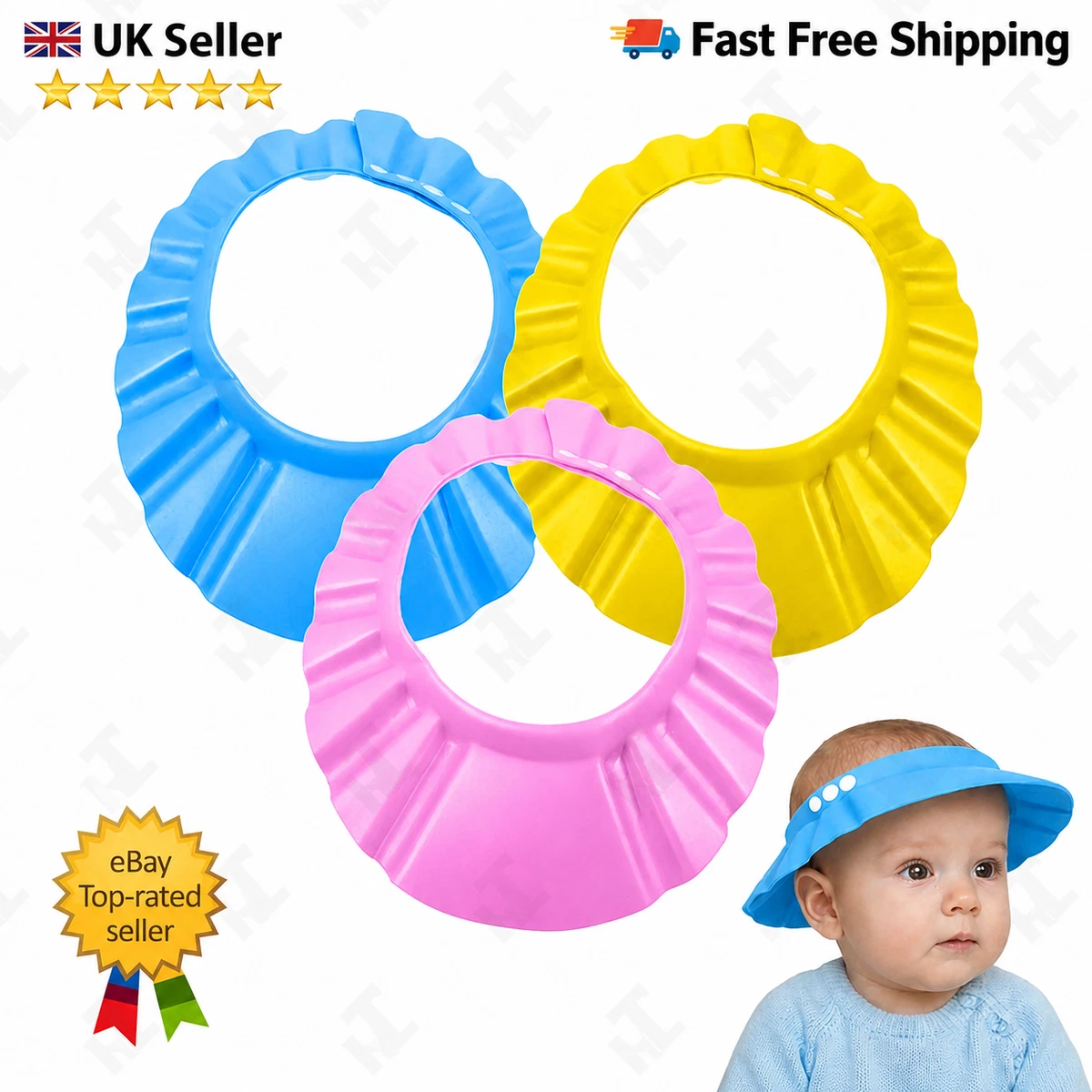 Baby Duschhaube, Bademütze verstellbar Kinder Badekappe Schutz wasserdicht Schild