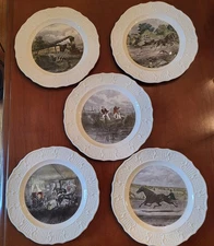 Set of 5 Vtg Life In The Country Currier Ives Reproduction Plates Delano Studios