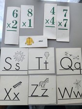 Vintage Set of Alphabet Flash Cards Letters Numbers for Ephemera Journal Craft