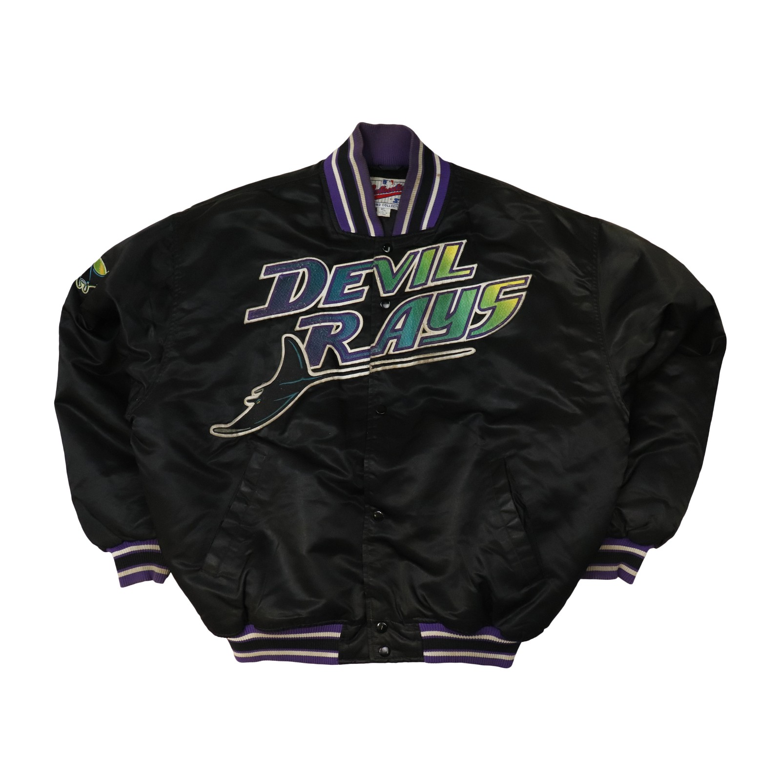 Vintage Starter Devil Rays Embroidered Satin Bomb… - image 1