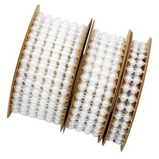 3 Roll Flower Bead Ribbon for Wrapping Pearl Ribbons