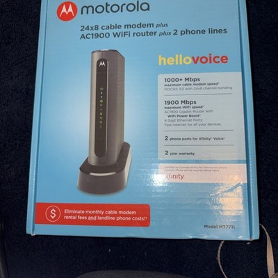 Motorola AC1900 Wifi Router 24x8 Cable Modem Xfinity COX Spectrum Comcast