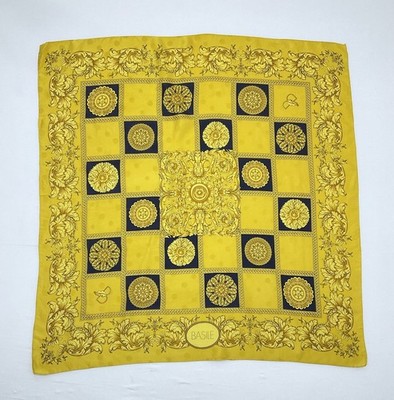 BASILE men s Silk Tie In Gold W A Baroque Batik Print 31''/33'' EX.CONDITION