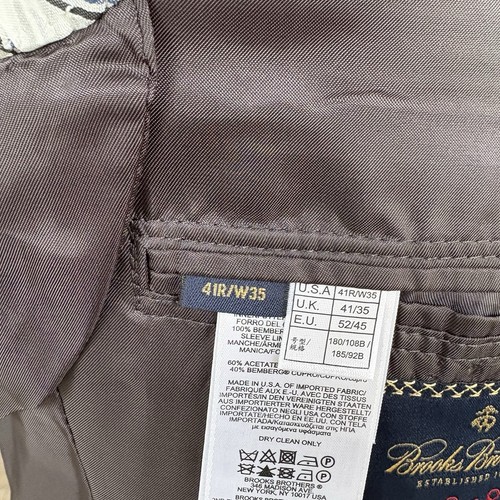 Giacca blazer Brooks Brothers 1818 Regent uomo taglia 41R grigio cappotto sportivo 2 bottoni - Foto 6 di 14
