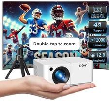 Mini Smart Projector, XGODY X2 Android 12 Portable HD Projector 1080P Wifi & BT