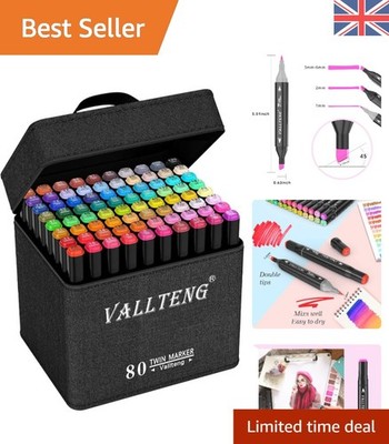Ultimatives 80-Farben Marker Stift Set mit zwei Spitzen & wasserdichter Tintentechnologie