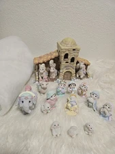 Dreamsicles Nativity Porcelain Set AND Stable