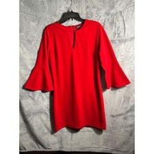Express Red Bell Sleeve Keyhole Neckline Mini Dress Size L