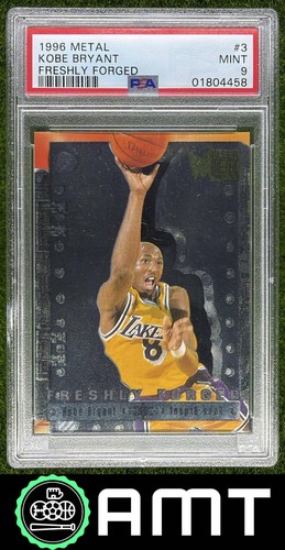 Kobe Bryant PSA 9 1996 Skybox Metal Freshly Forged Los Angeles Lakers #3 RC 4458