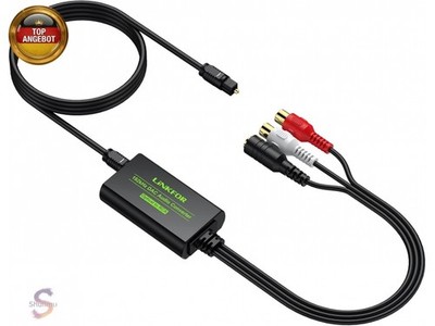 LiNKFOR Toslink zu Cinch 192kHz 24bit DAC Konverter SPDIF Signal auf optisch zu
