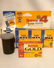 2 Rolls of Kodak Film, 1 Roll Gold 100, 1 Roll MAX 400