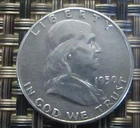 1950 P and D 50C Franklin Half Dollars (2) Total coins.  AU/BU