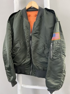 Vintage 80s Alpha Industries MA-1 Flight Bomber Jacket USAF Men s XL Made in USA