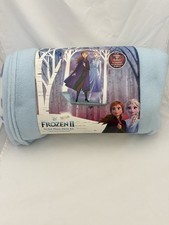 Disney Frozen II Blanket Kit Kids Soft Plush Warm Fleece Twin Full 48  x60  Blue