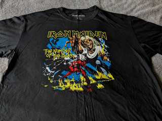 OFFICIAL IRON MAIDEN T SHIRT FRONT AND BACK PRINT