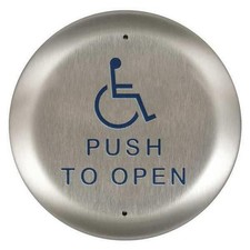 Exit Push Button Switch Round 4.5 Inch Door Release ADA UL Listed Steel
