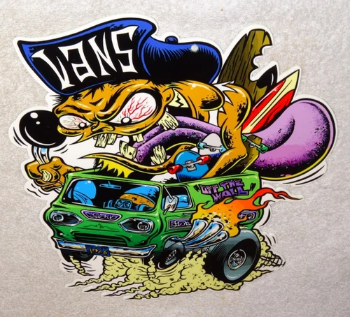 VINTAGE 1966 CUSTOM FORD VAN RATFINK BIG DADDY ED ROTH METAL GASOLINE & OIL SIGN