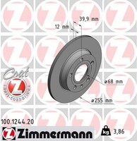 2X Zimmermann Bremsscheibe Coat Z 100.1244.20 FüR Audi Exeo A4 Seat B6 B7 ST 8ED