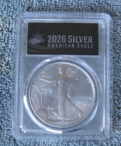 2026 American Silver Eagle 1 oz. Silver Coin PCGS First Strike MS70 Black Label