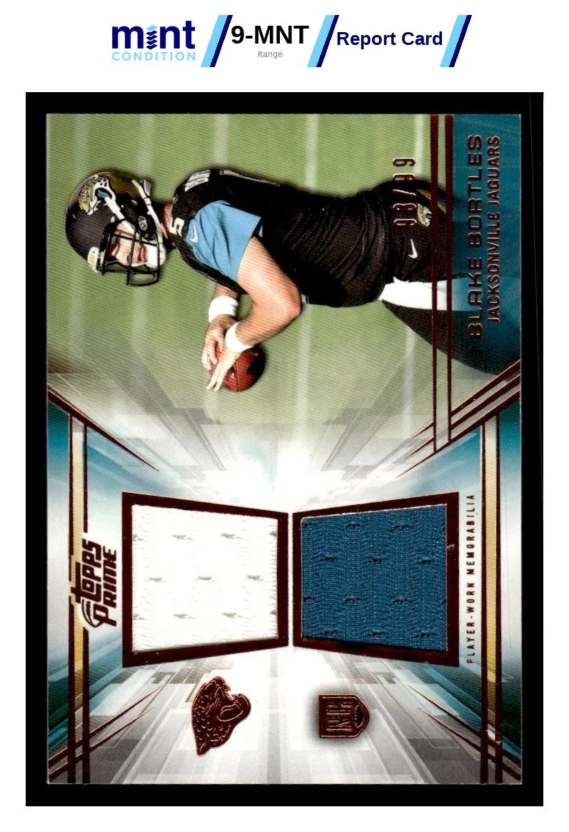 2014 TOPPS PRIME BLAKE BORTLES DR-BB MCG 10 RC DUAL RELICS COPPER 93/99 JAGUARS