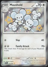 MAUSHOLD 210/091 SHINY RARE PALDEAN FATES POKEMON NM on eBay