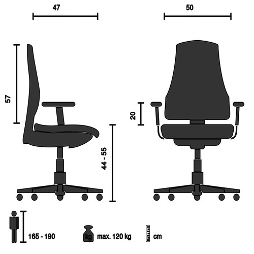 Schreibtischstuhl Bürostuhl ergonomisch Mesh Drehstuhl PROFONDO Netz hjh OFFICE - Bild 6 von 24