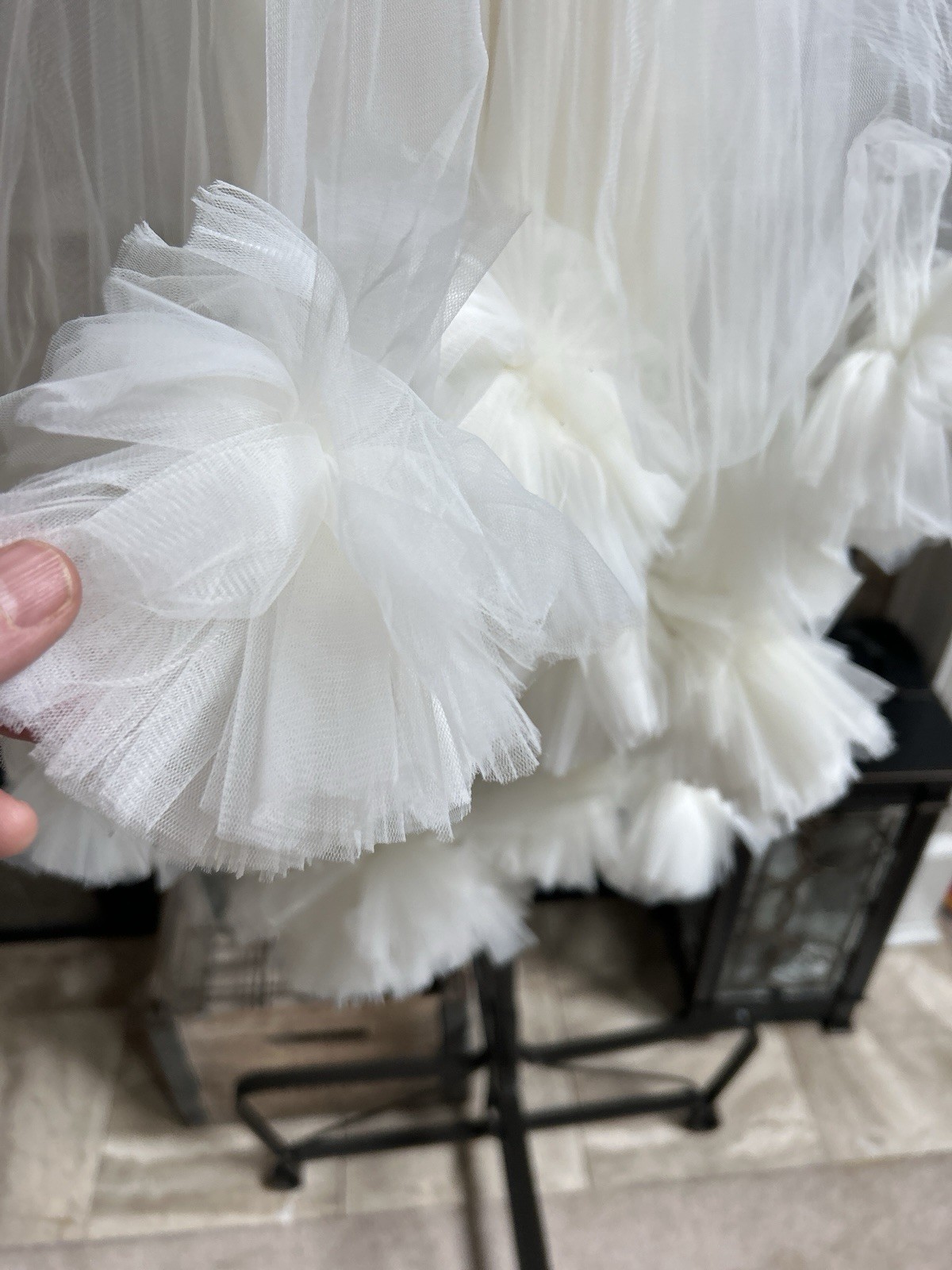 PORCA girls petticoat tulle ruffle pompon dress - bright white - size 8