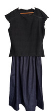 Womens (XL) Zara black and blue long denim dr...