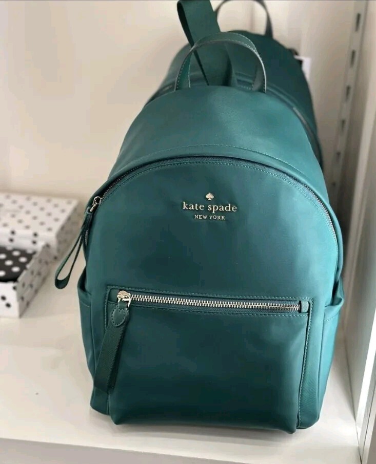NWT Kate Spade Chelsea Medium Deep Jade Nylon Shoulder  display picture 1
