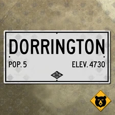 Dorrington California town boundary limit highway road sign 1945 CSAA 16x8