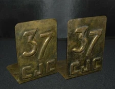 Vintage 1937 Criminal Justice Criminology Graduate Brass Handmade Bookends HTF