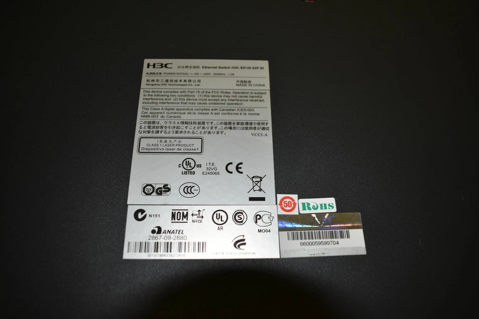 H3C S5120-52P-SI / HP JE072A A5120?48G SI Switch, 48x 10/100/1000 + 4x SFP - Image 2 of 3