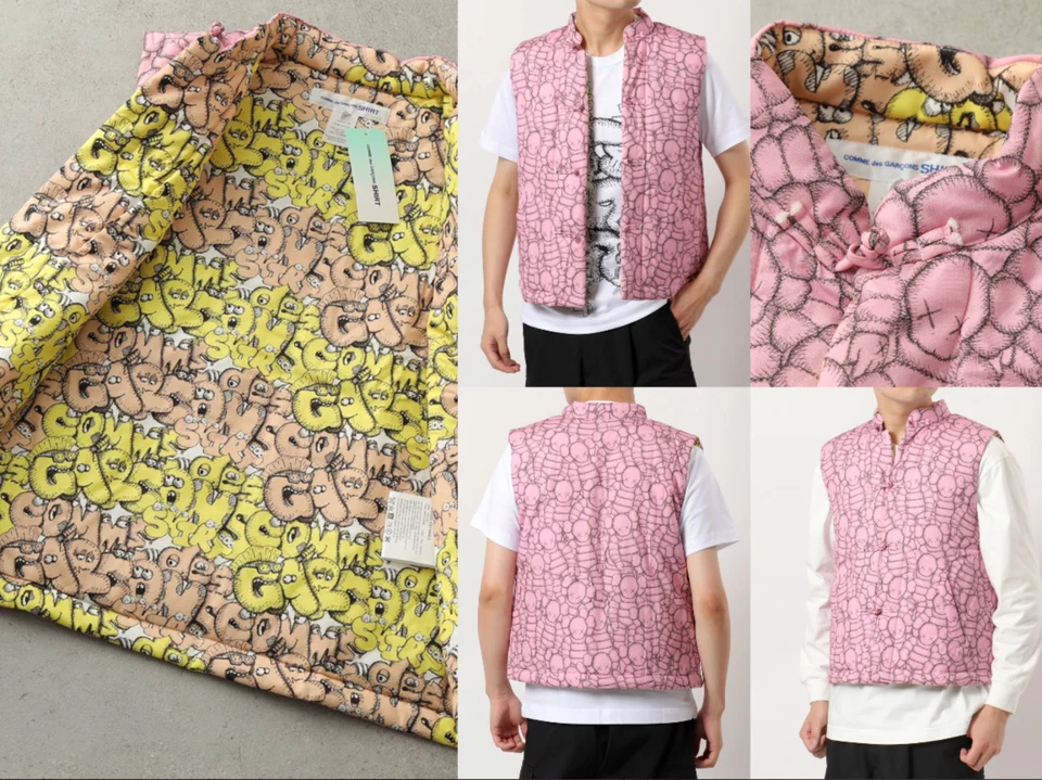COMME DES GARÇONS SHIRT X KAWS ART COLLECTION GILET VEST WESTE JACKET  BNWT S - Bild 2 von 4