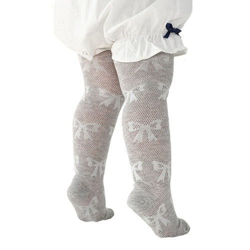 Toddlers Breathable Mesh Tights with Bowknot Accent Comfortable Thin Pantyhose - Picture 21 of 26