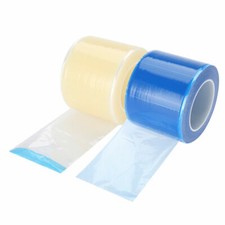 Dental Disposable Plastic Barrier Film Sticky Non-Stick Edge 4" x 6" Blue/Clear