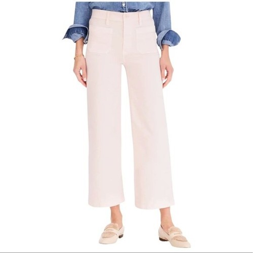 Wide Leg Crop Pants Washed Pink Size 