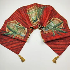 Looking Out Tropical Palms Fern Foliage 72" Tapestry Table Runner