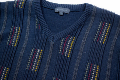 Giorgio Vintage Strick Pullover Sweater Knit Sweatshirt Hip Hop Muster 54 L-XL